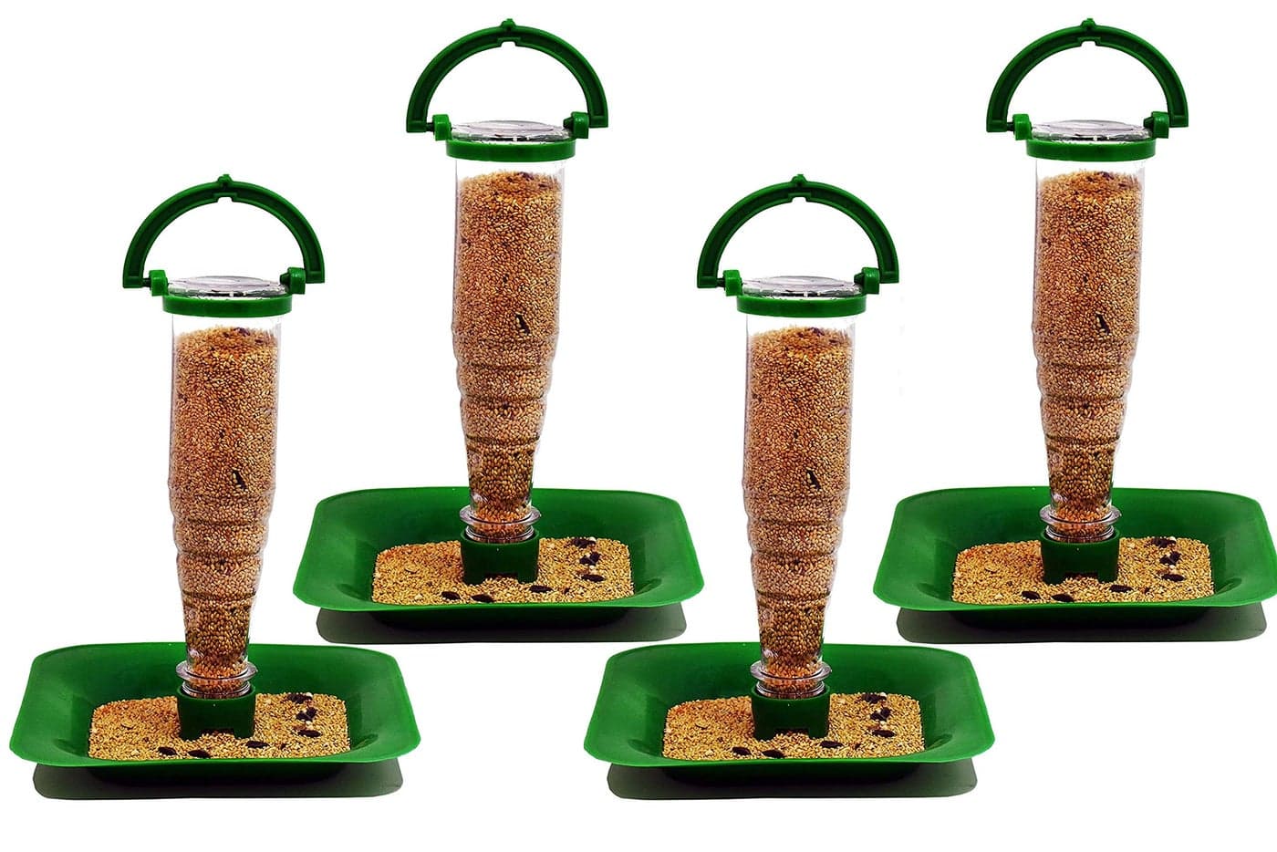 Skybeings Nano Bird Food Feeder (Green, Pack of 4)