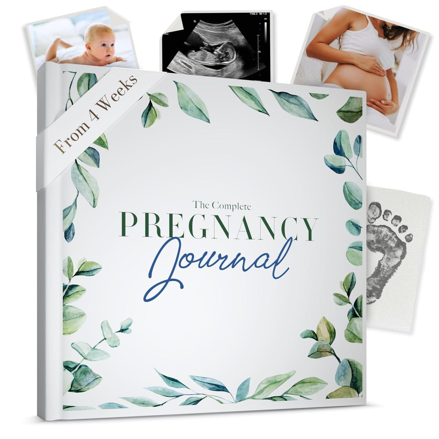 Watercolour The Complete Pregnancy Journal Baby Memory Book 196Page Weekly Keepsake Album with Mum Checklists Packing Lists Birth Plan Ultrasound Photo Spaces FirstYear Milestones