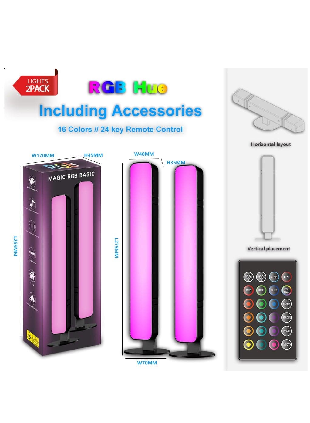USB Powered Music Sync RGB Gaming Light 24-Key Remote PC Desktop Lamp Dynamic Lighting For Bedroom & Computer Trendy Decor