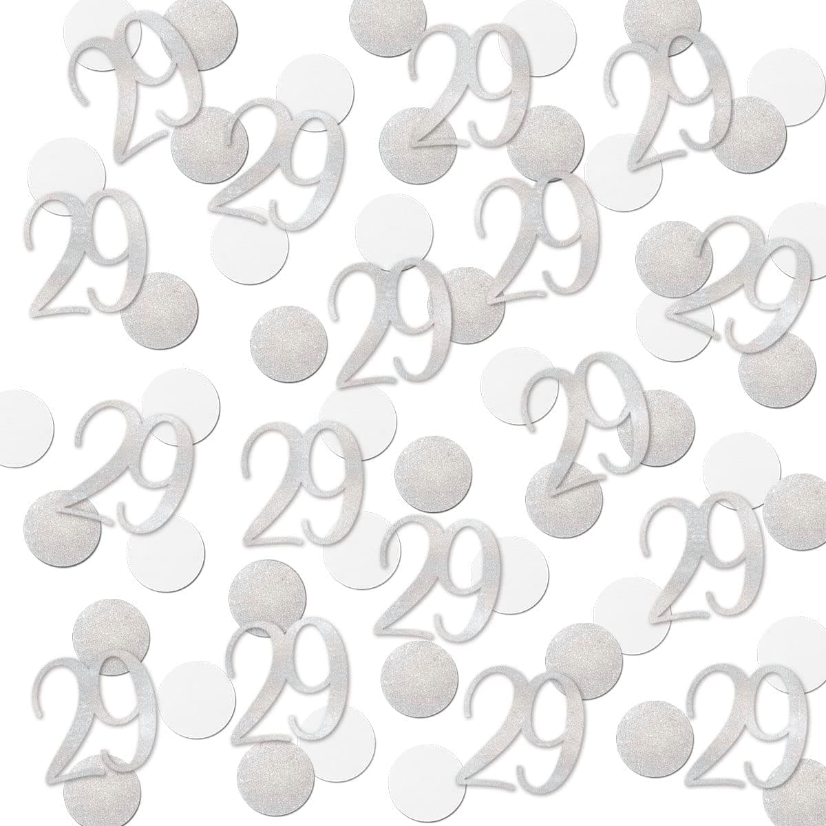Silver Glitter 29 Confetti 29th Birthday Number Confetti 200pcs Anniversary Party Table Decoration Supplies