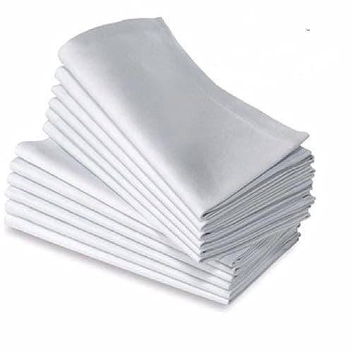 Dinner Napkins White - 12 Pack (18 inches x18inches) Soft & Comfortable - Durable Hotel Quality - Ideal for Events & Regular Home Use