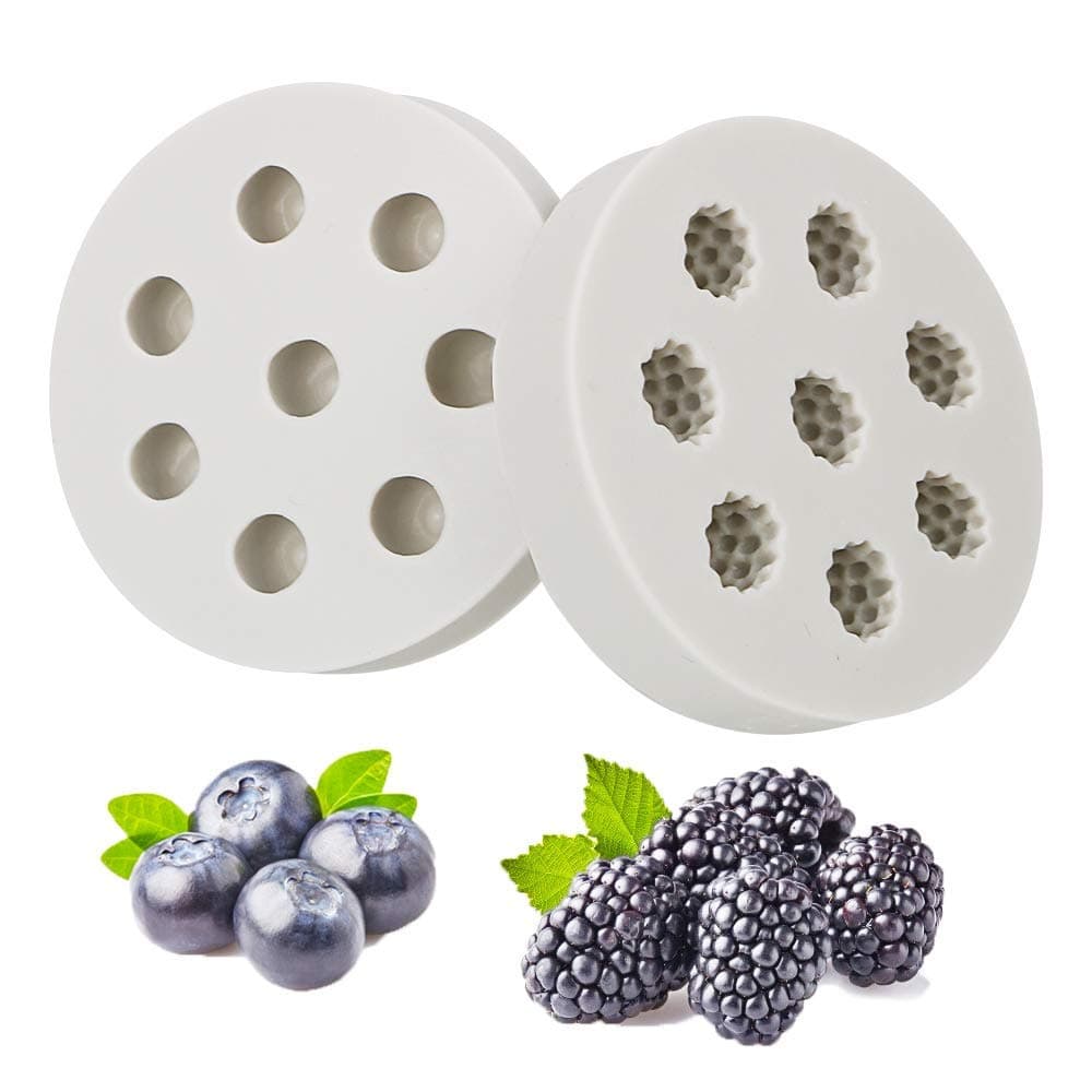 2Pcs Blueberry Raspberry Silicone Fondant Molds Mulberry Gum Paste Chocolate Candy Mold Cake Cupcake Decorating Tools