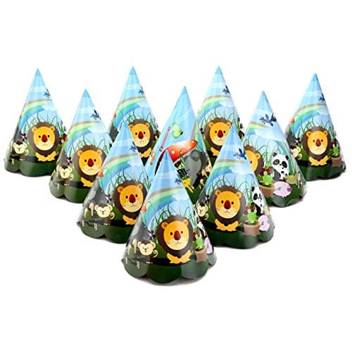 Hippity Hop Jungle Theme Birthday Party Hats Jungle Party Supplies Caps Pack Of 10
