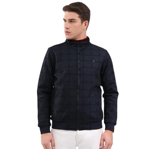 Monte Carlo Men Reversible Regular Fit Solid Mock Neck Side Pocket Zipper Closure Full Sleeve Winter Jacket| Warm Coat for Men | Stylish Full Sleeve Zipper Jacket Navy Blue 3XLP1