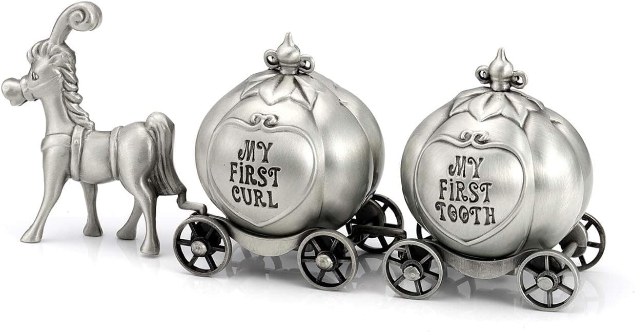 Mogoko Silver Tooth Holder My First Tooth and Curl Keepsake Box Set Baby Teeth Fairy Containter Gift Box for Child Kids
