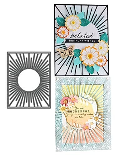 Mvchifay Cutting Dies Metal Stencils Scrapbooking Tool DIY Craft Carbon Steel Embossing Template for Paper Card Making Sunrise Background 143x113cm