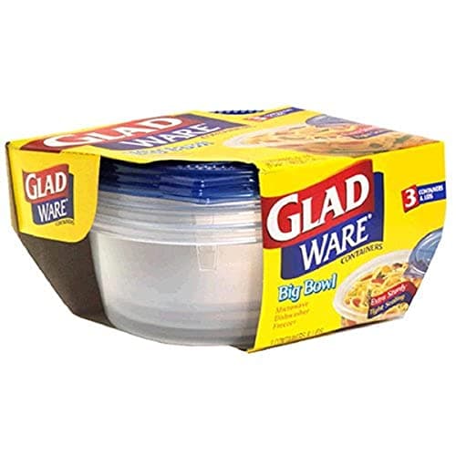 GladWare Big Bowl Containers with Lids, Round Size, 6 Cups 3 containers