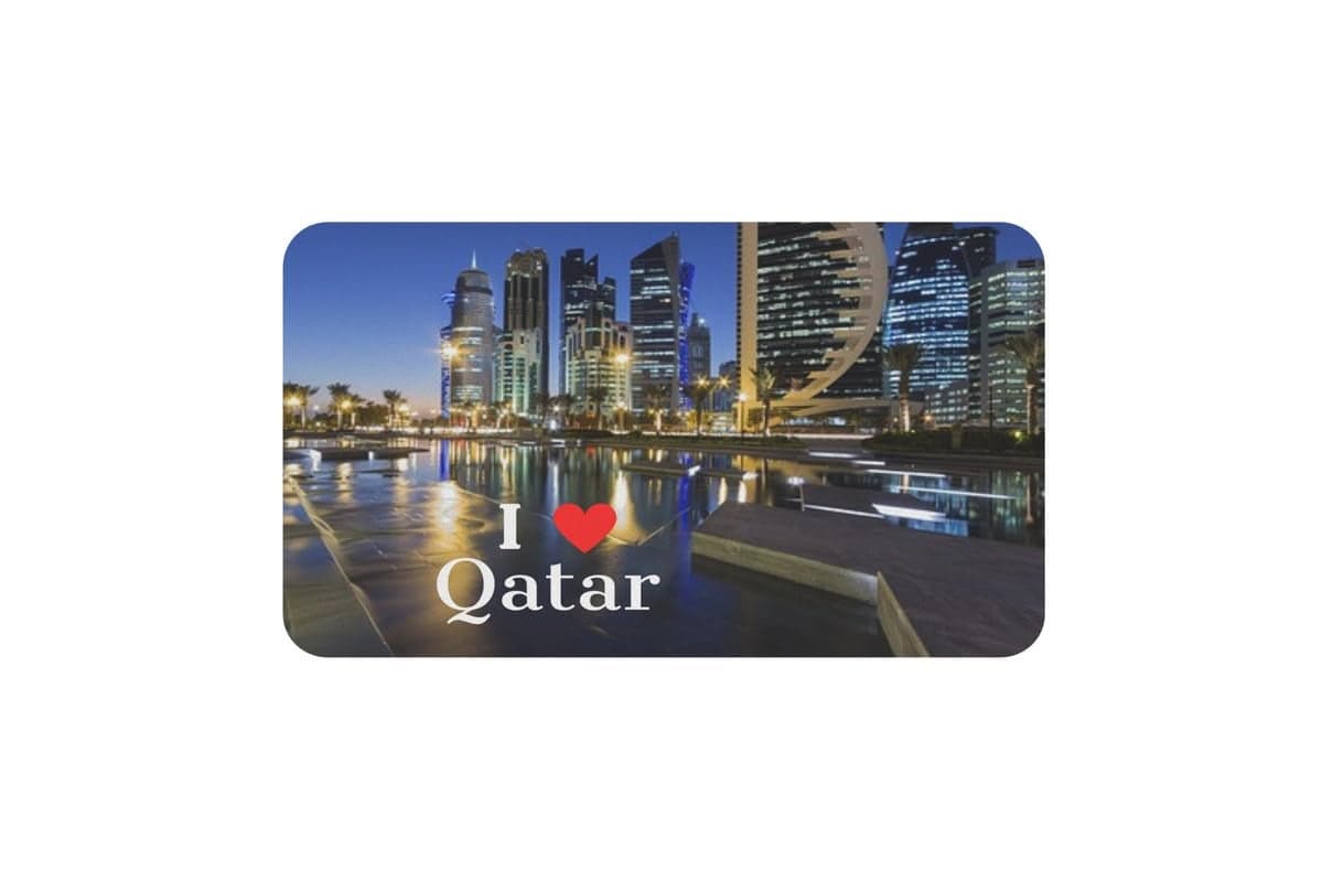 AVI Rubber Rectangular Fridge Magnet Multicolor Qatar Design RFM00403S