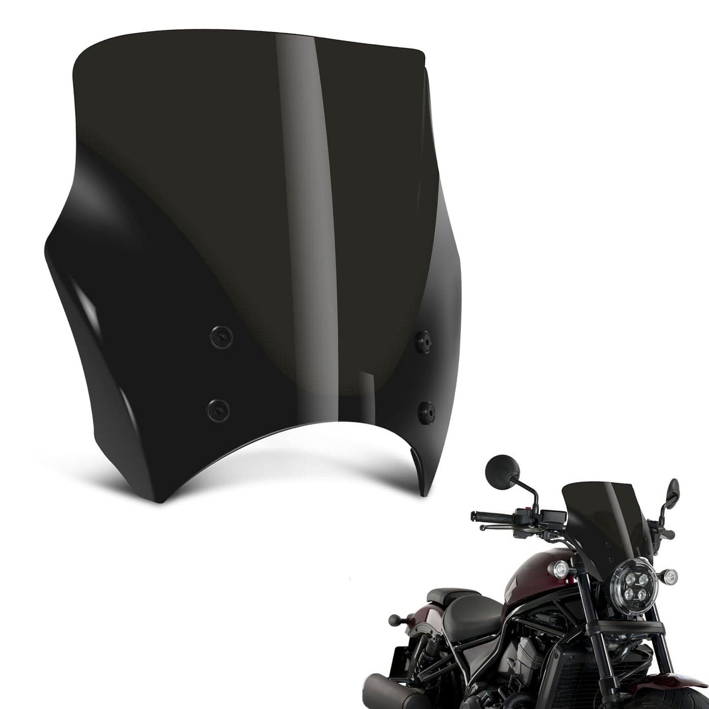 VASTMT Motorcycle Windshield Spoiler Wind Deflector Air Deflector Windscreen Spoiler Deflector for Rebel 1100 Rebel 1100 DCT 20212025