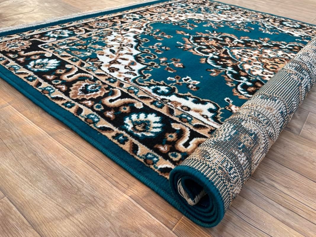 TTC THREAD & TEXTURE CARPET™ Traditional Comfort: Power-Loomed Carpets for Living Room- Every Space Area Rug Color Blue Size 6x8 Feet (180x235cm)