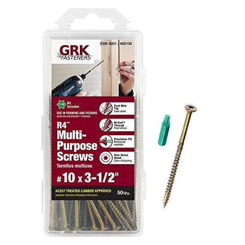 GRK 772691021397 0213910 x 312 R4 MultiPurpose Screws Count 10 Gold 50