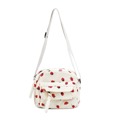 PALAY® Purses for Women Small Cute Strawberry Bag Corduroy Mini Crossbody Bags for Women Messenger Bags Sling Bag for Woman