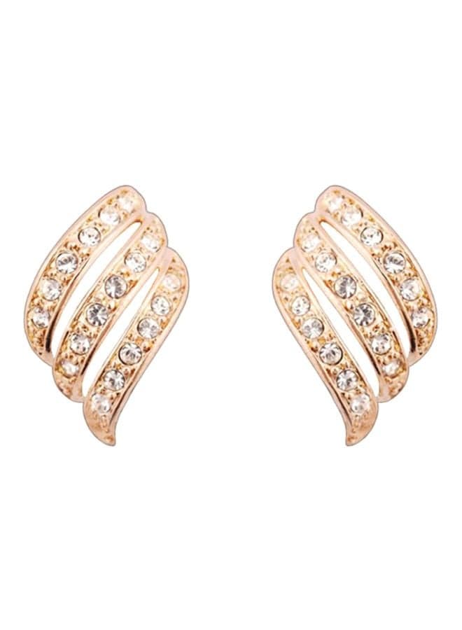 Alloy Rhinestone Studded Hollow Stud Earrings