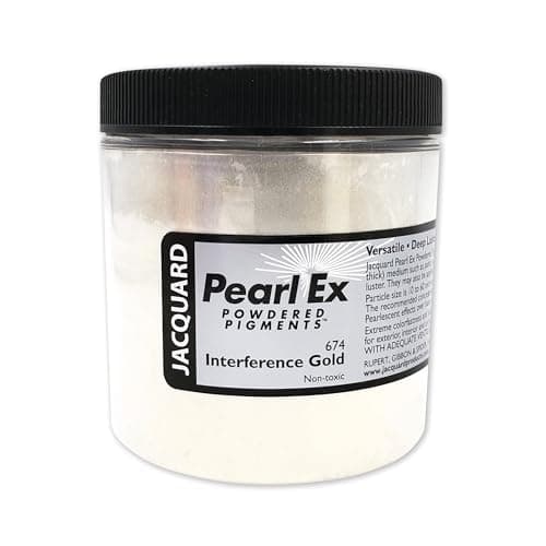 Jacquard Pearl Ex Pigment Powder 4oz Interference Gold Loose Mica Powder for Epoxy Resin Watercolors Calligraphy Ink Clay Epoxy Pigment Powder Epoxy Resin Color