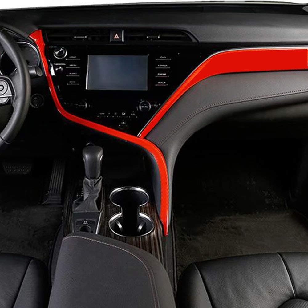 Kadore for 20182022 2023 2024 Toyota Camry Interior Center Console Strips Cover Trim Molding Red Accessories LHD 2pc