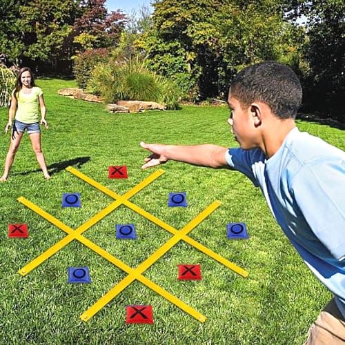 VANPET Giant Tic Tac Toe Bean Bag Toss Games for Kids Adults Family Large Outside Lawn Yard Backyard Carnival Field Day Game Beach Picnic Camping Birthday Party Family Reunion Games Standard