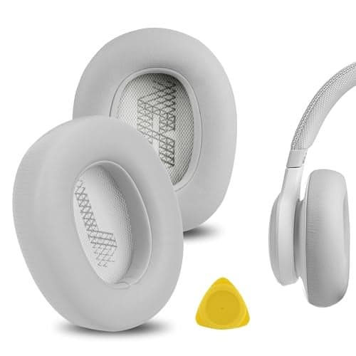 Geekria QuickFit Replacement Ear Pads for JBL Live 650 BTNC Lifestyle E65BTNC Duet NC Live 660 NC Live 770 NC Ear Cushions Repair Parts Grey