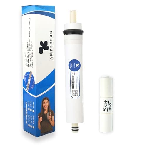 AMPEREUS® Premium RO Membrane 80 GPD Original with F/R 450 | Long-Lasting Premium White RO Membrane Filter for Water Purifiers – Heavy TDS Support, Superior Salt Rejection (up to 1500 TDS)