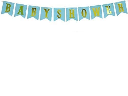 HK Balloons Baby Shower Banner Bunting Flag for Baby Shower Decoration (Blue)