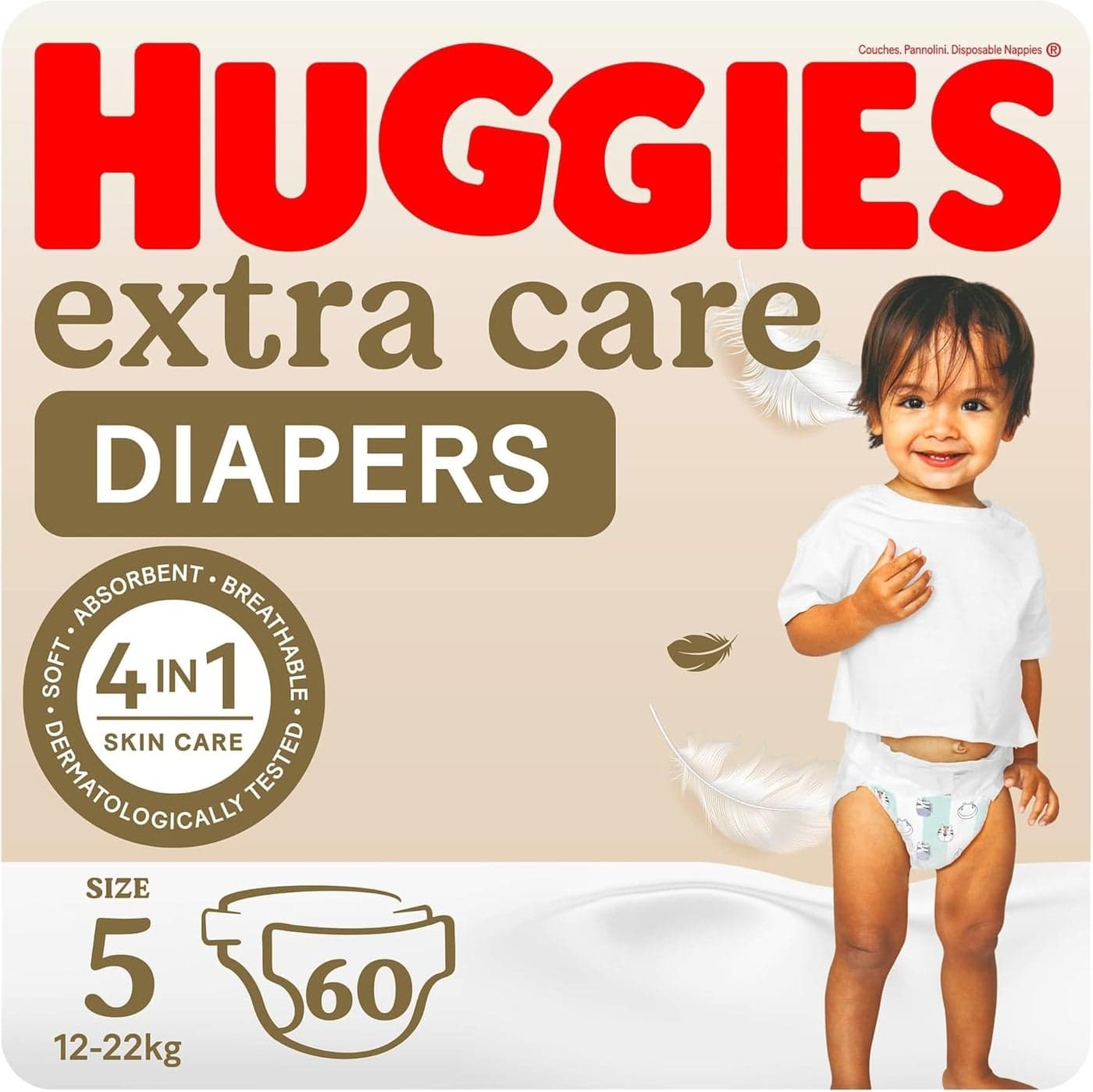 Huggies Extra Care, Size 5, 12 -22 kg, Jumbo Pack, 60 Diapers