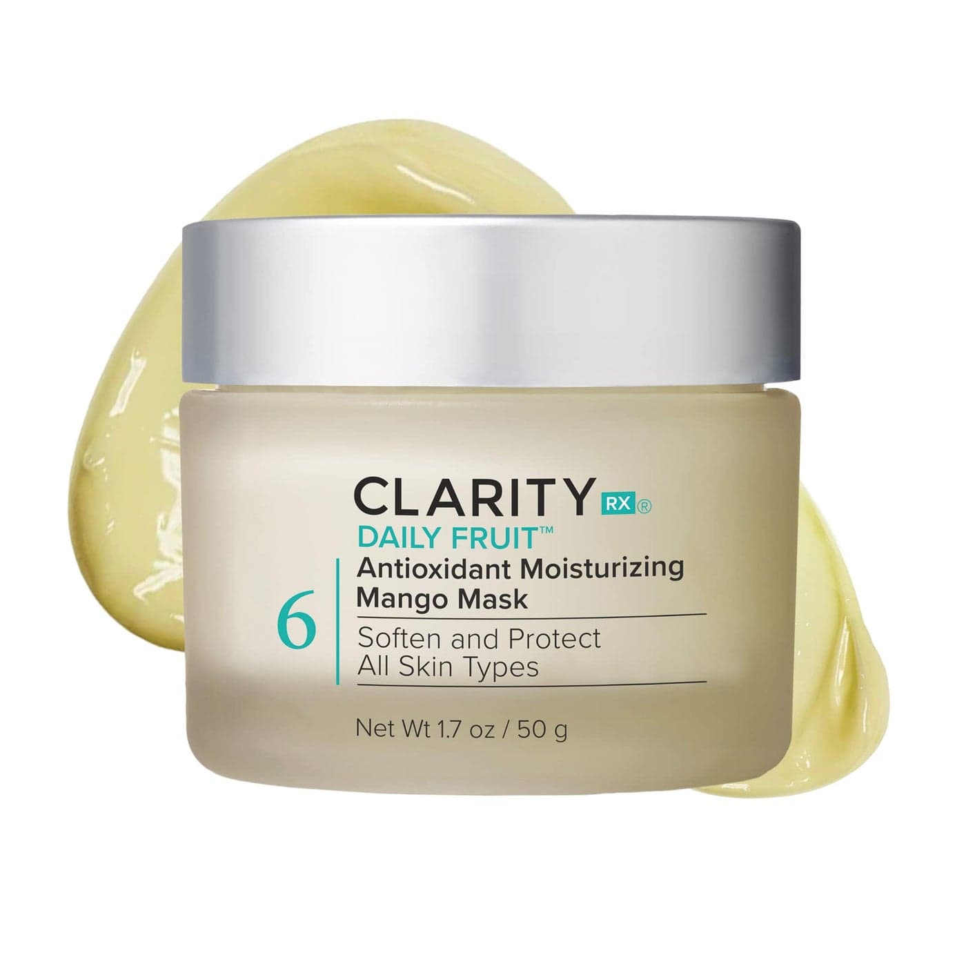 ClarityRx Daily Fruit Antioxidant Moisturizing Mango Face Mask, Plant-Based Creamy Anti-Aging Facial Treatment, Recommended for Mature or Dry Skin (1.7 oz)