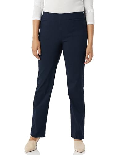 Briggs New York Women's Super Stretch Millennium Welt Pocket Pull on Career Pant, Navy, 16