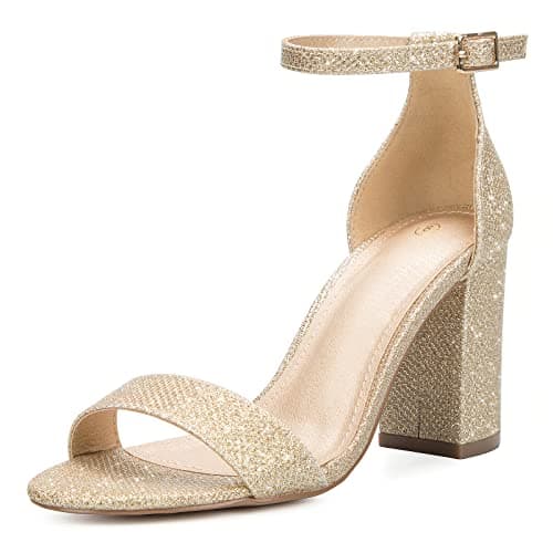 COASIS Women's Chunky Block Heels Open Toe Ankle Strap 3.5 Inch Heeled Sandals