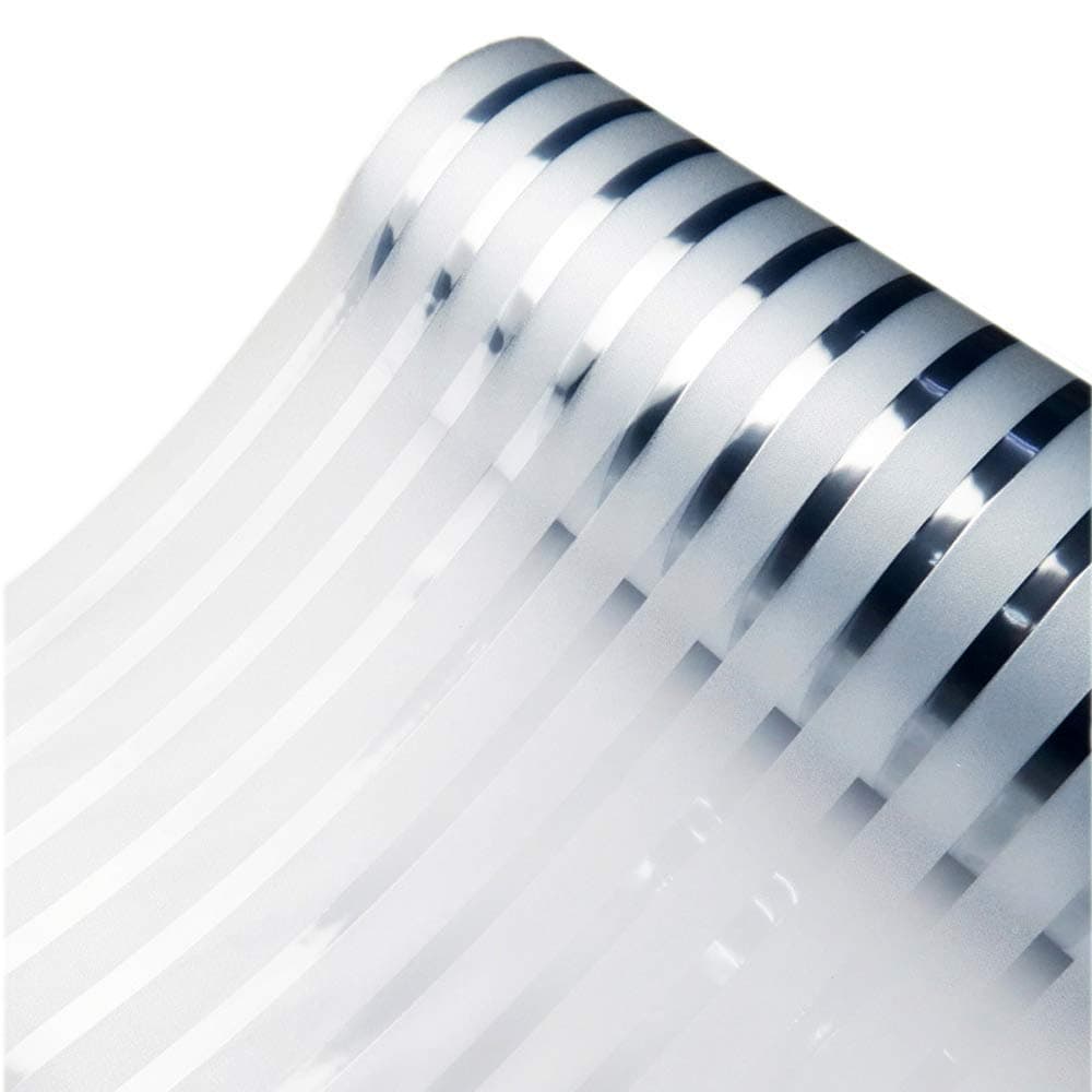 Zindoo Window Film Privacy Frosted Stripe Patterns Window Frosting Film No Glue Static Cling Stained Glass Film UV Protection Self Adhesive Window Sticker Cover for Home Office 1195 x 200CM