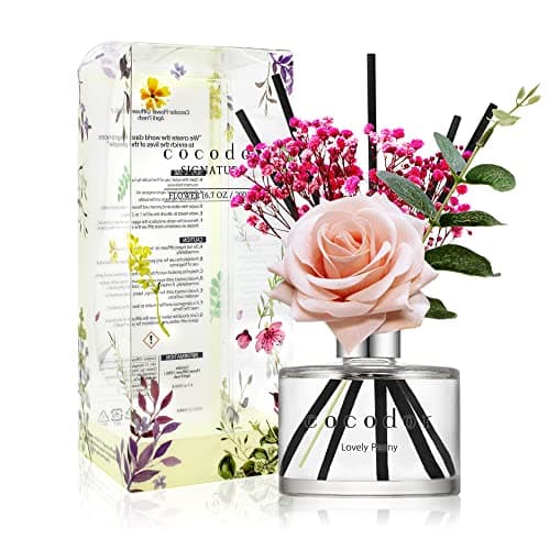 COCODOR Rose Flower Reed Diffuser/Lovely Peony/6.7oz(200ml)/1 Pack/Reed Diffuser, Reed Diffuser Set, Oil Diffuser & Reed Diffuser Sticks, Home Decor & Office Decor, Fragrance and Gifts