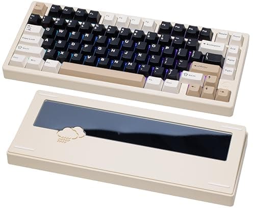 KEEBMONKEY WOBKEY Rainy 75 CNC Aluminum HMX/JWK/Cocoa Switches Triple-Mode Connectivity Mechanical Keyboard with Superior Acoustics, RGB/PP/Mirrored Glass/3500mAh/Violet Switch (Standard - White)