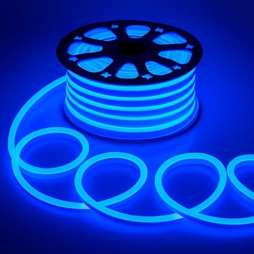 Gesto 16.4 Feet Neon LED Strip Light with 12V Adapter | Cuttable & Flexible Waterproof Rope Light for Wall Decor, Indoor & Outdoor Decoration, Custom Names,Signage & Diwali Decorative Lighting- Blue