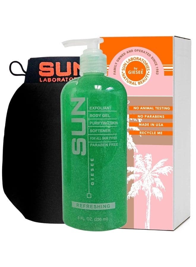Exfoliating Gel and Mitt for Cleansing and Softening Skin - 1 8 fl. oz. Bottle