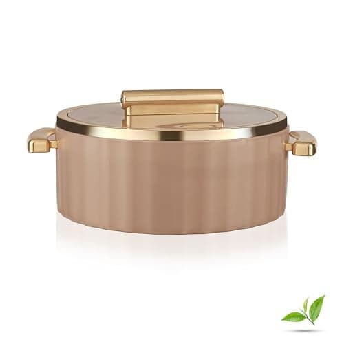 Trueware Sterling Inner Steel Casserole 2500 ml | PU Insulated | BPA Free | Odour Proof | Food Grade| Ideal For Chapatti | Roti | Curd Maker | Thermoware | Hot Pot (Peach),Unglazed