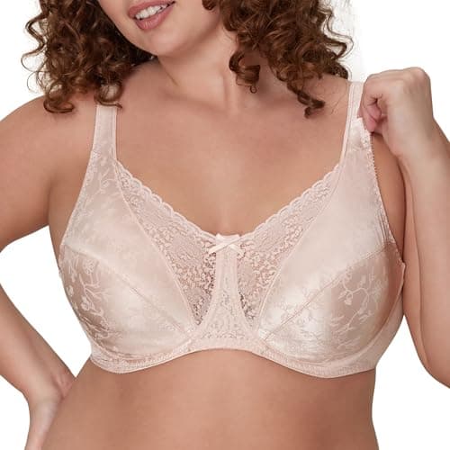Playtex womens Secrets Love My Curves Signature Floral Underwire Full Coverage Us4422 bras, Sandshell, 40C US