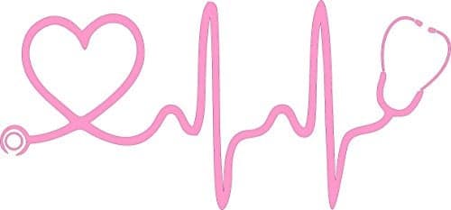 Sweet Tea Decals Stethoscope Heart Pink 8 x 3 34 Vinyl Die Cut DecalBumper Sticker for Windows Trucks Cars Laptops Etc