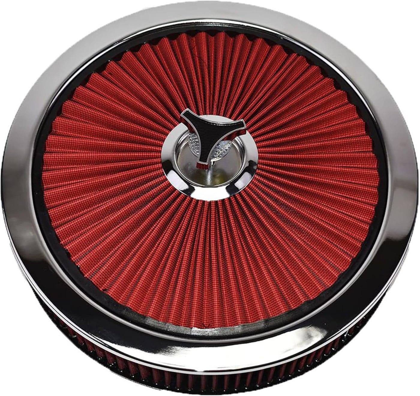 A-Team Performance High Flow Replacement Air Cleaner Assembly with Flow-Thru Lid - 14"x3" Red