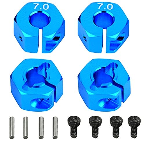 4PCS ShareGoo 12mm 70 Wheel Hex Drive Hub Adapter with Pins Screws Compatible with HSP HPI Redcat Tamiya Traxxas RC4WD D90 110 RC CarBlue