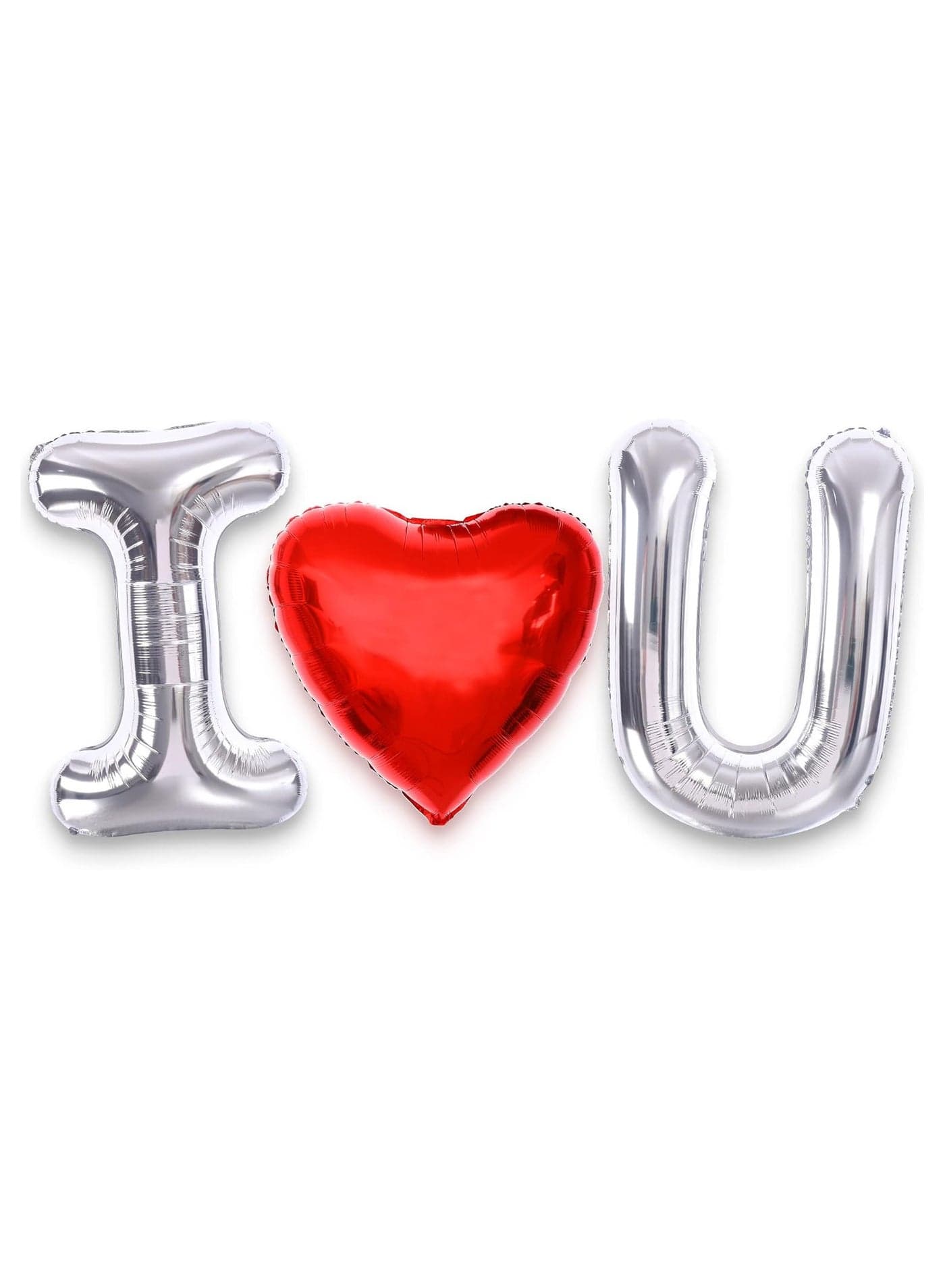 Silver I Love You Balloons for Romantic Decorations Special Night