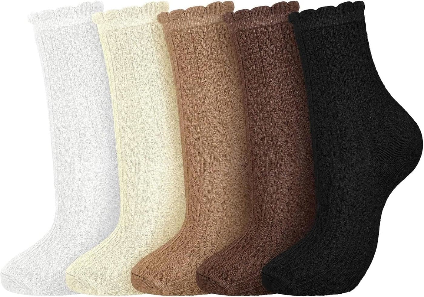 5 Pairs Women Lace Ankle Socks with Bow Ankle Socks Stockings for Women Girls Dress Daily Favors