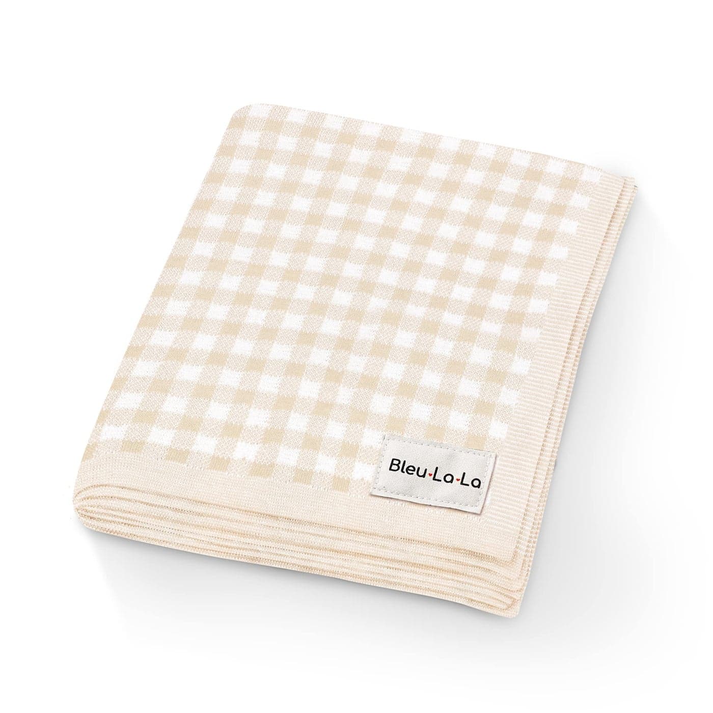 Bleu La La Checkered Baby Blanket Swaddle 100 Soft Cotton Quilt Swaddling Crib Stroller Blanket for Nursery Bed Shower Baby Gift Registry for Newborns Toddlers Boys Girls Plaid Beige