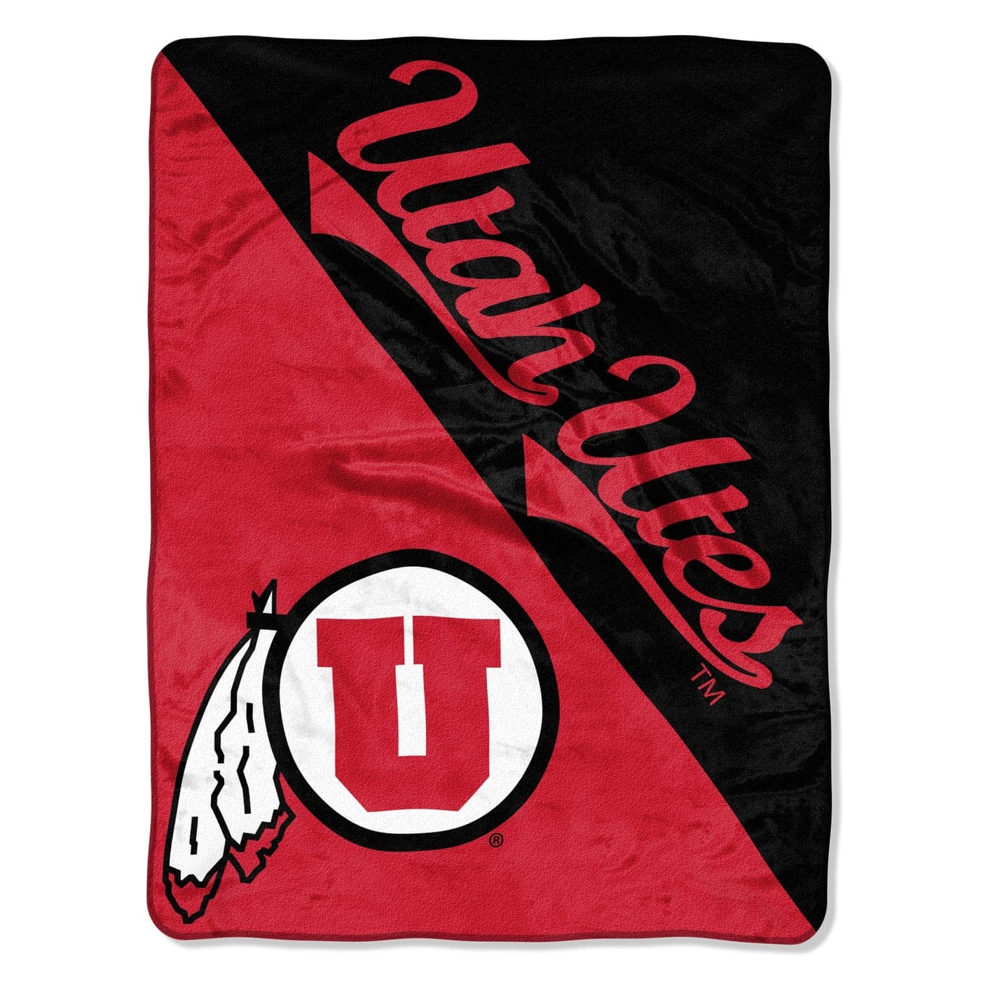 Northwest NCAA Utah Utes UnisexAdult Micro Raschel Throw Blanket 46 x 60 Halftone