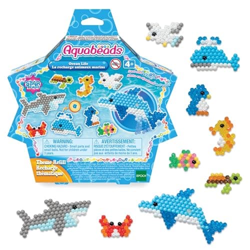 Aquabeads Arts Crafts Ocean Life Theme Refill with Beads and Templates