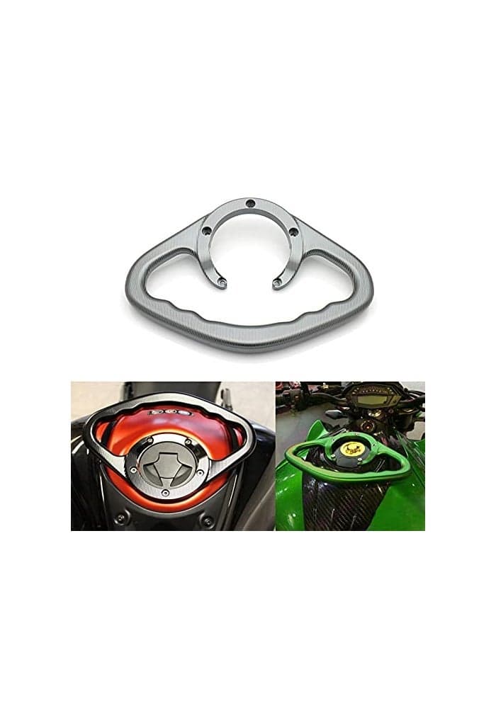 Motorcycle Rear Passenger Handles Handgrips Gas Tank Grab Bar Handlebar Fuel Tank Armrest Handle Grip 5 Holes for Kawasaki Ninja 250 300 ZX6R Z250 Z300 Z750 Z800 Z1000 Z1000SX ER6NFTitanium
