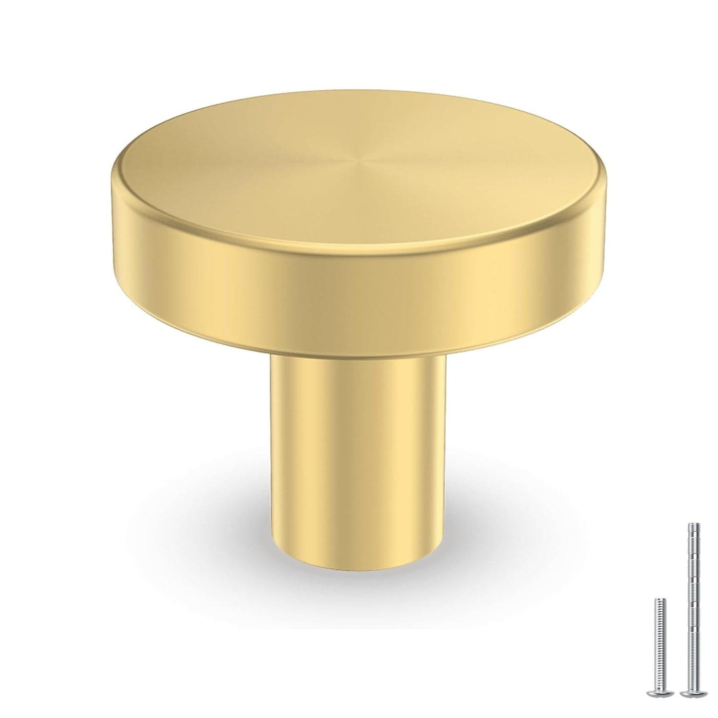 homdiy 10 Pack Gold Cabinet Knobs Round Kitchen Drawer Knobs for Cabinets Metal Handles for Desk Drawers Cupboard