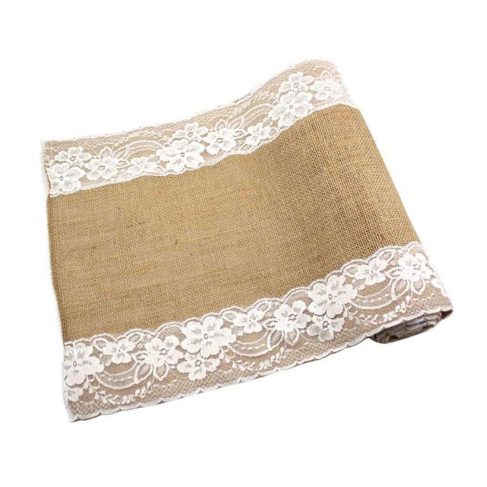 Handmade Lace Table Runner Brown 30x180cm