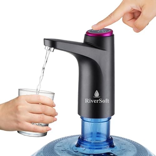 RiverSoft AWD-BL-1 Automatic Water Dispenser for 20 Litre Bottle Can (Black, Food Grade, 4W, 1200 mAh Battery)