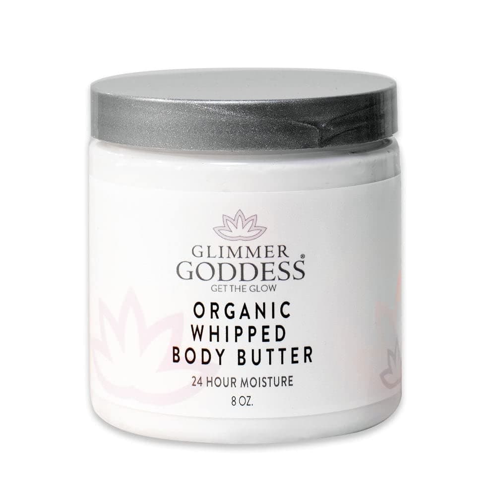 GLIMMER GODDESS Organic Whipped Body Butter- Rosemary Mint, Vegan, 24 Hr Hydration, Less Stretch Marks, All Skin Types, Child-Safe, Organic, 8 oz