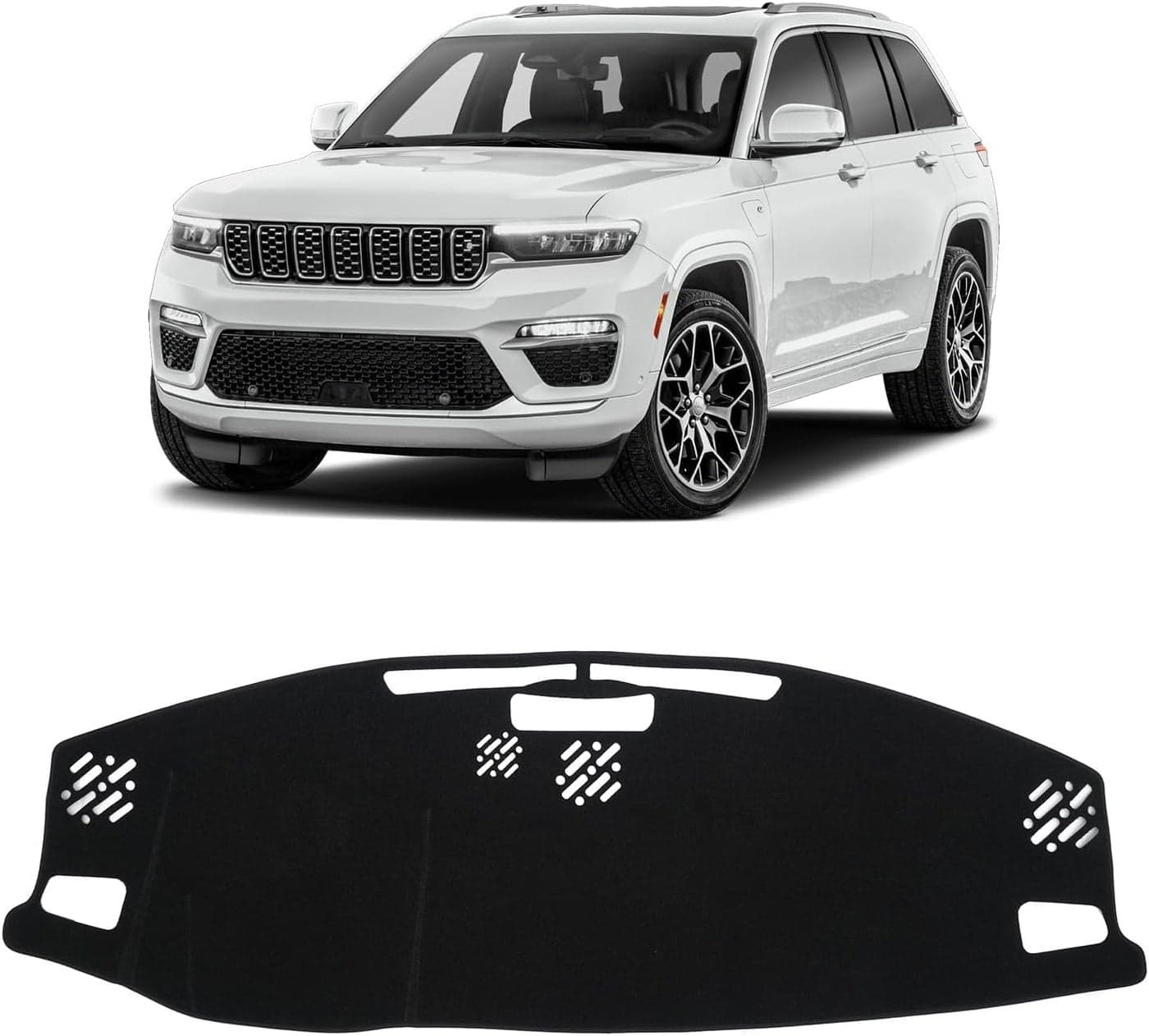 KUST Car Dash Cover Mat for Jeep Grand Cherokee 4XE (2022-2026) - Non-Slip Black Dashboard Mat