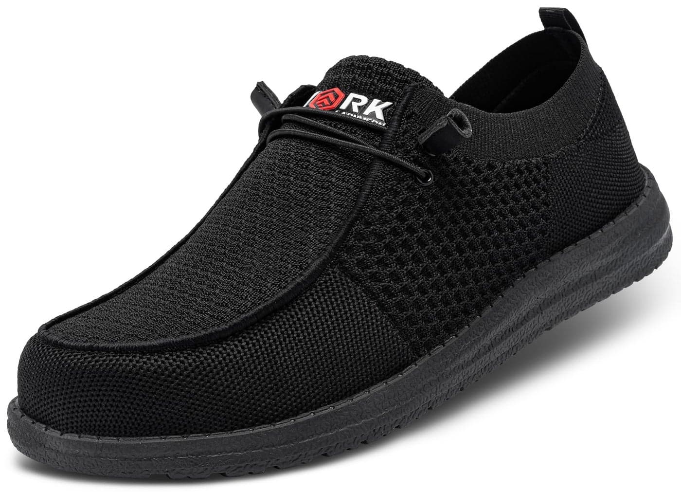 LARNMERN Steel Toe Loafers Women Slip On Shoes Lightweight Comfortable Lounging Walking Safety Work Flats Sneakers(8 Women, Black Women)