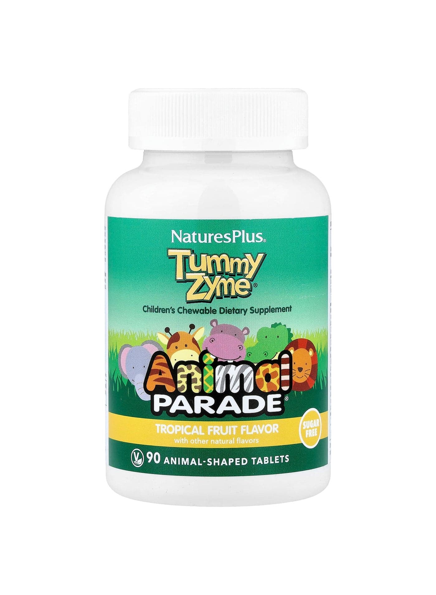 Animal Parade, Tummy Zyme, Sugar Free, Tropical Fruit, 90 Animal-Shaped Tablets
